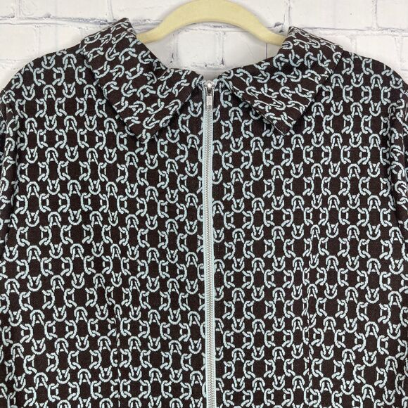 Tyler Böe Chain Link Shift Print Dress Women’s XL Preppy Career Office Chic - Picture 8 of 12